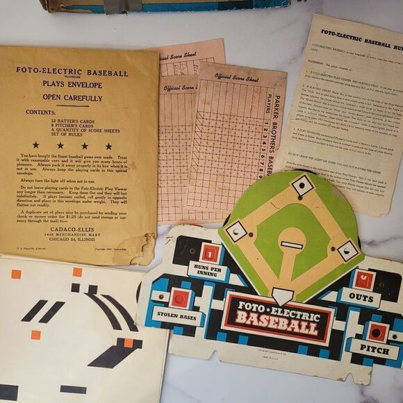1954 Cadaco Ellis Foto Electric baseball game realism fan lights up working con - Picture 5 of 10